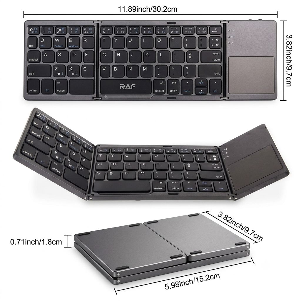 Teclado Plegable Bluetooth de Bolsillo con Touchpad