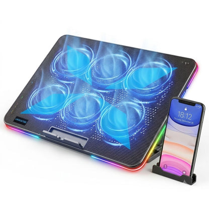 Base Refrigerante para Laptop con 6 Ventiladores y RGB