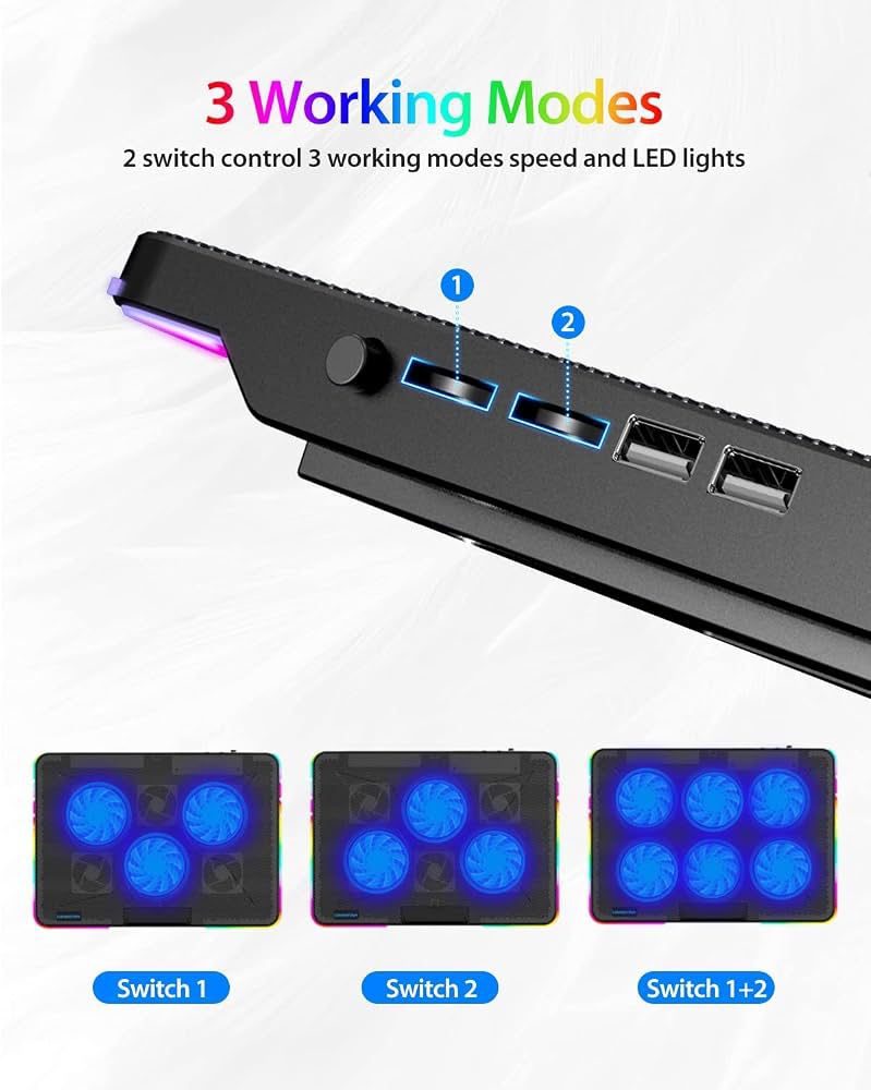 Base Refrigerante para Laptop con 6 Ventiladores y RGB
