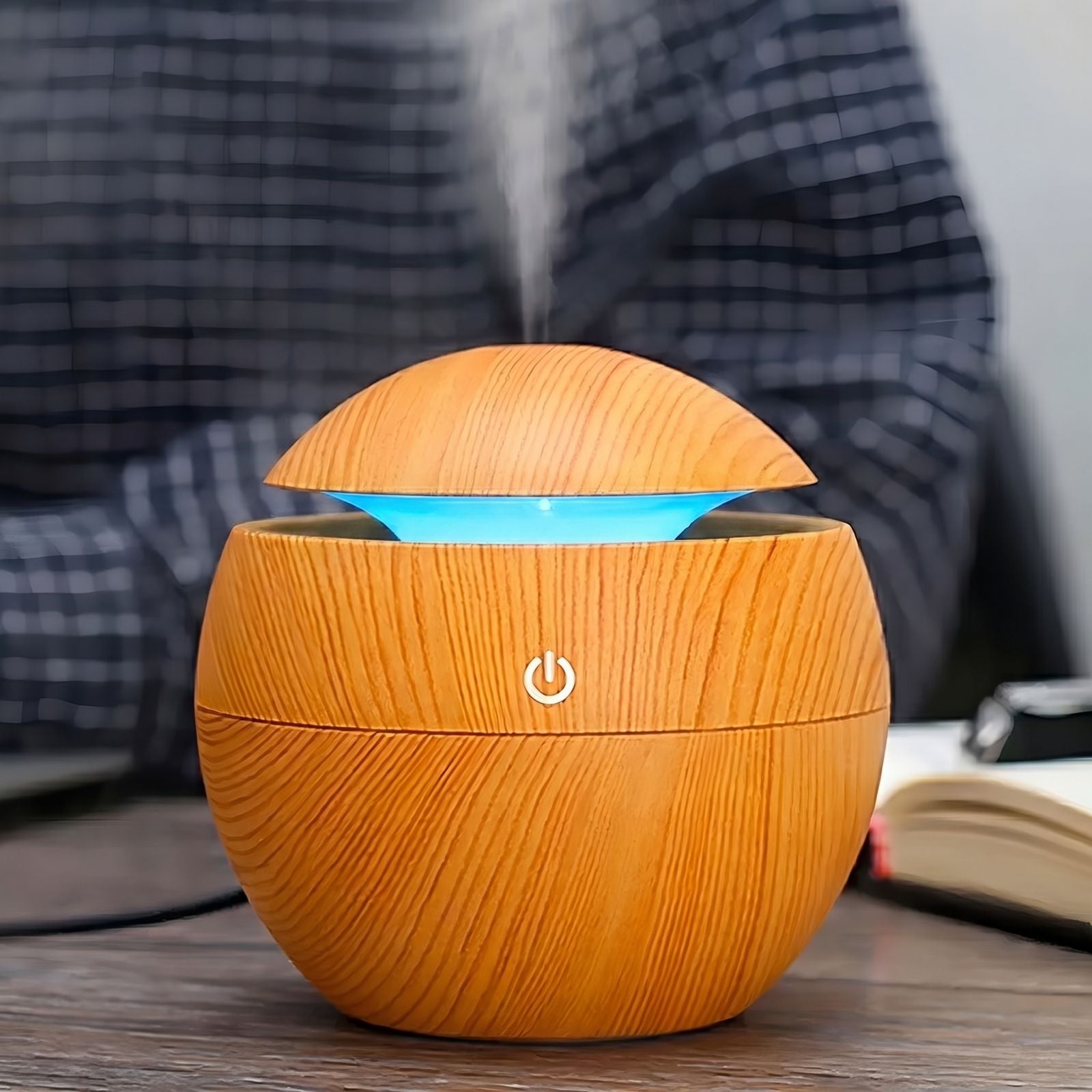 Humidificador Ultrasónico Aromaterapia con Luz LED (Diseño Madera)