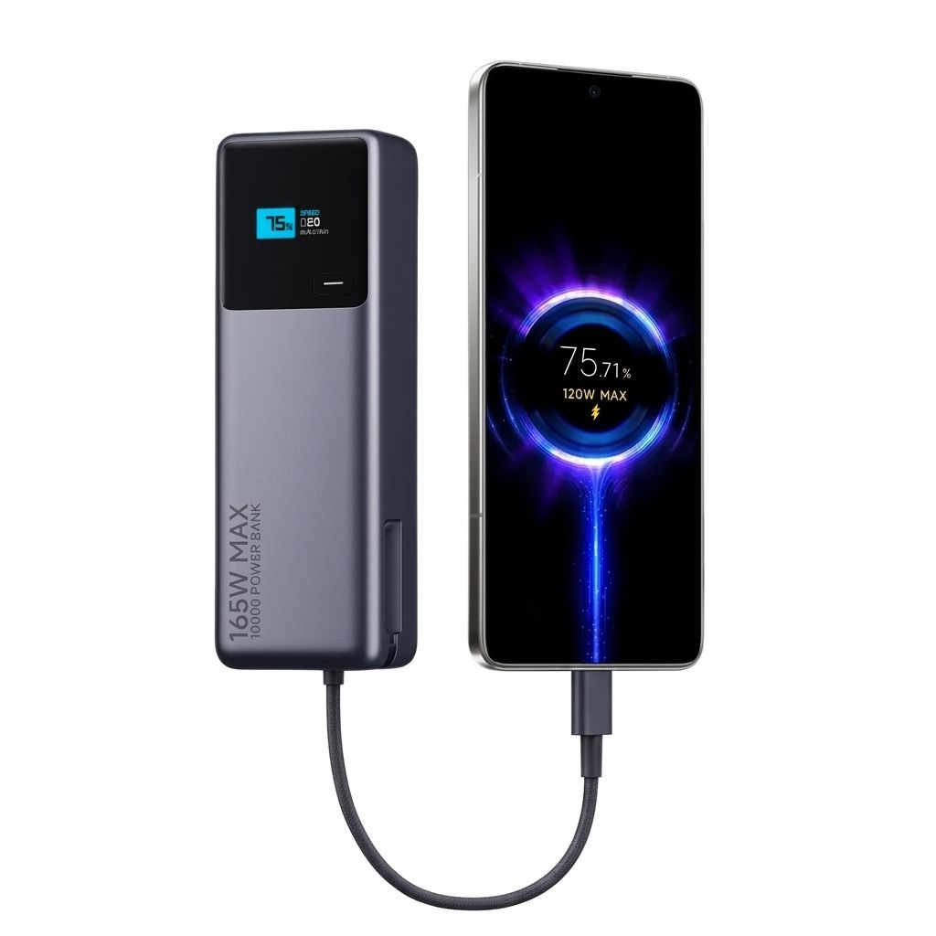 Power Bank Xiaomi 165W 10000mAh con Cable Integrado y Pantalla