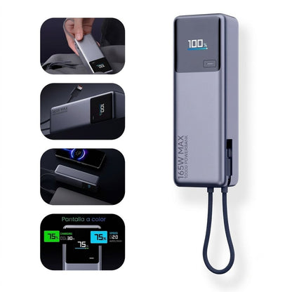 Power Bank Xiaomi 165W 10000mAh con Cable Integrado y Pantalla