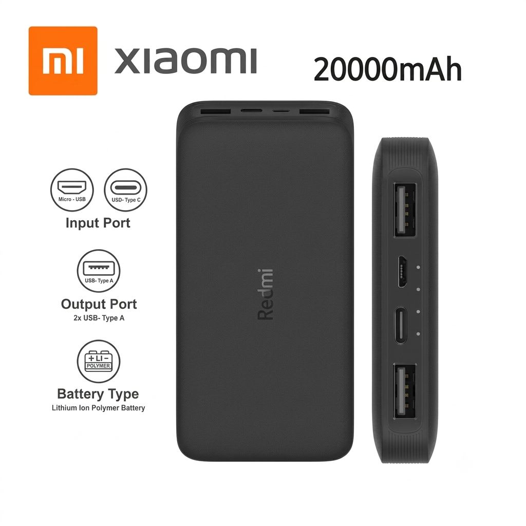 Power Bank Redmi 20000mAh 18W Carga Rápida
